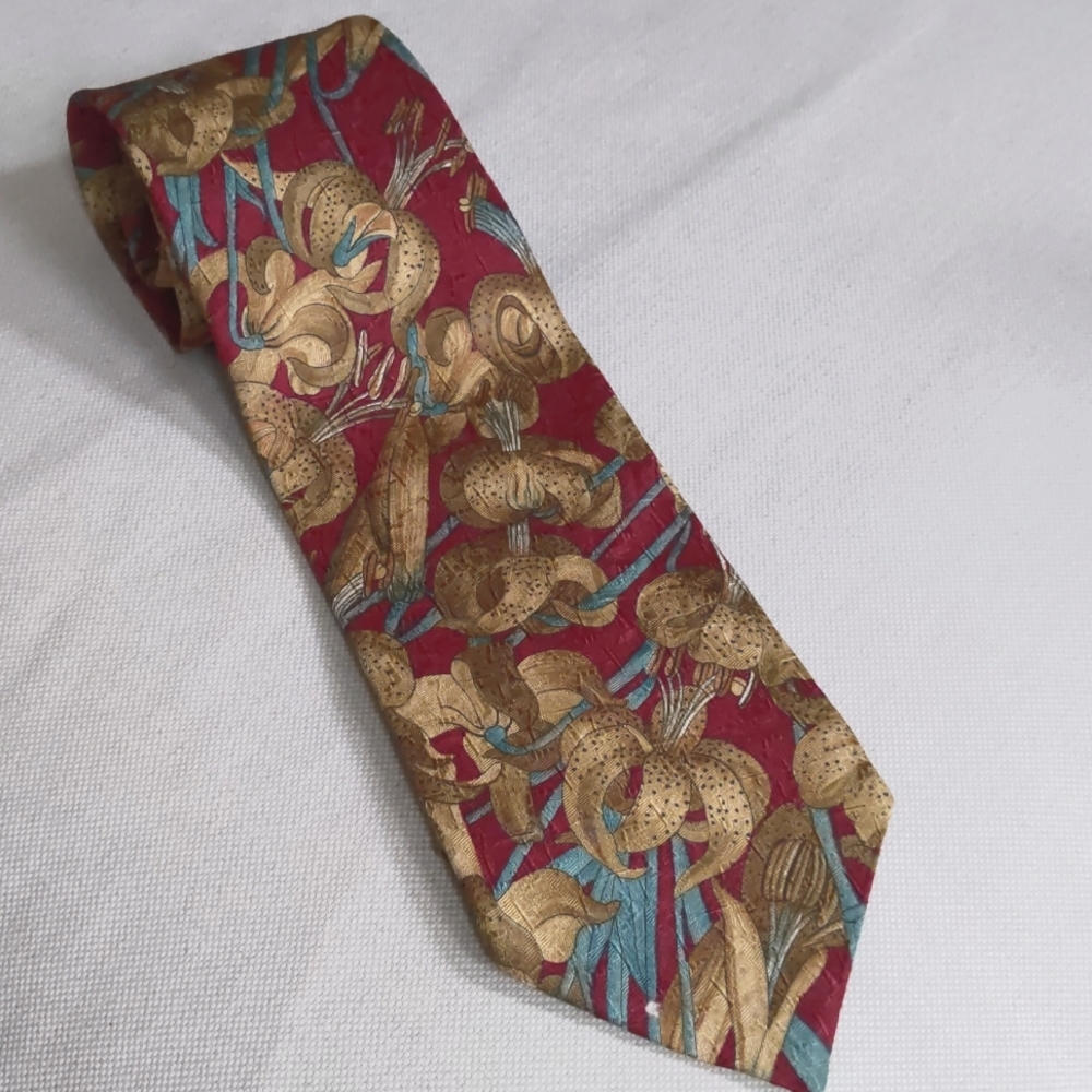 Ermenegildo Zegna Silk Floral Lily Tie Made in Italy